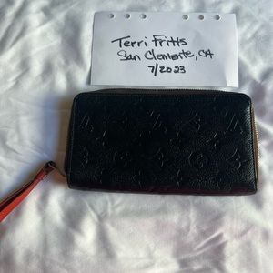 Auth LV Zippy Wallet Portfeuille Secret Long Mono Wallet (outside has been dyed)